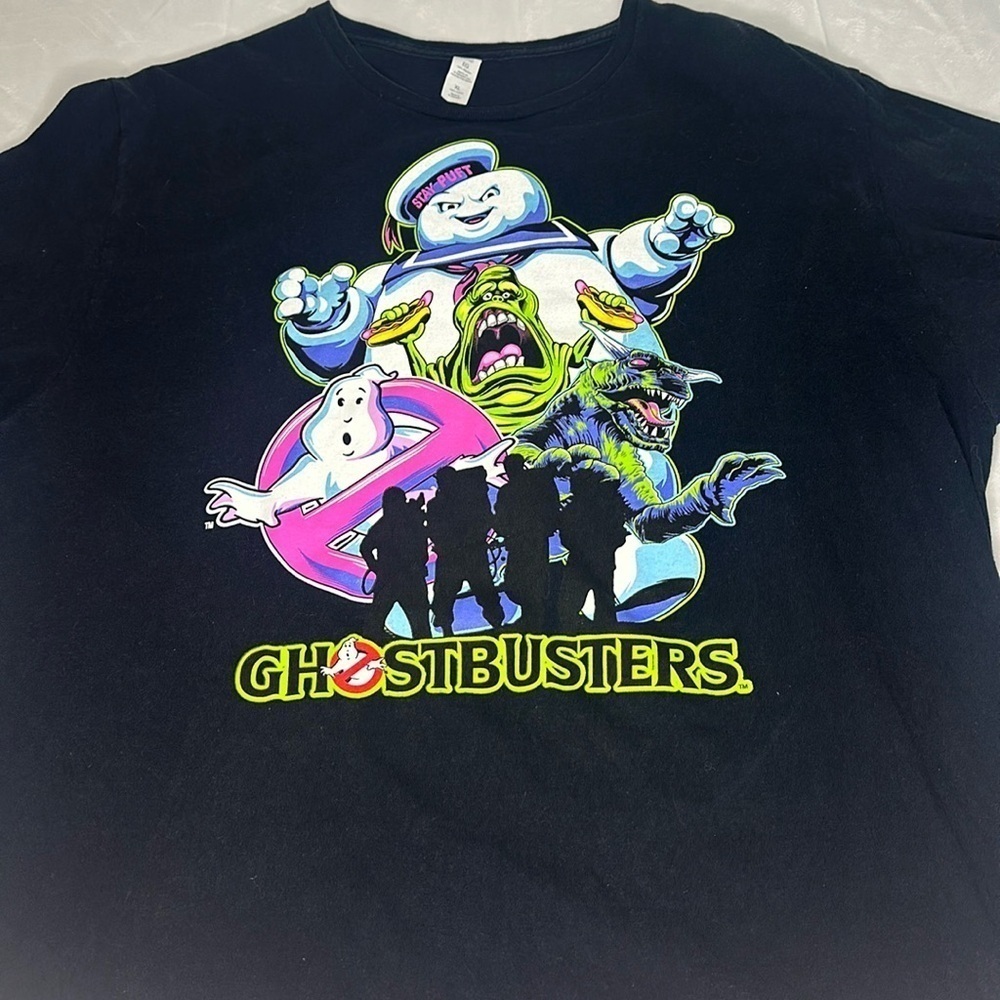 Ghostbusters Marshmallow Man Collage Over Cast shirt mens size XL